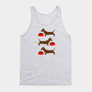 Dachshunds with dog bowls Tank Top